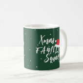 Mug Nom personnalisé de la famille Noël squad script (Devant droit)