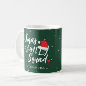 Mug Nom personnalisé de la famille Noël squad script (Devant gauche)