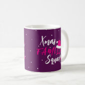 Mug Nom personnalisé de la famille Noël squad script (Devant droit)