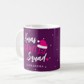Mug Nom personnalisé de la famille Noël squad script (Devant gauche)