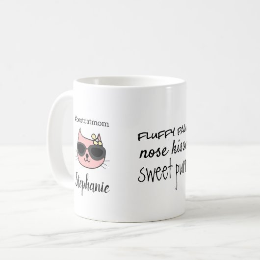 Mug Nom personnalisé de la maman de chat (Devant gauche)