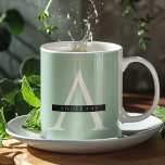 Mug Nom personnalisé de la menthe pastel minimaliste<br><div class="desc">Nom personnalisé de la menthe pastel minimaliste</div>