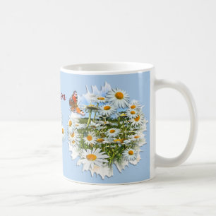 Mug Nom personnalisé de la prairie de marguerite perso