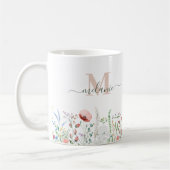 Mug Nom personnalisé de la prairie fleur sauvage Monog (Gauche)