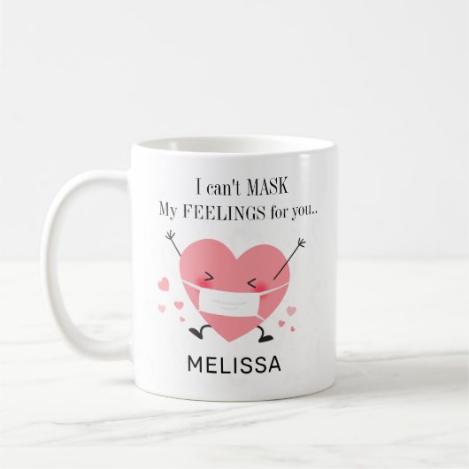 Mug Nom personnalisé de la Saint Valentin, pandémique (Gauche)
