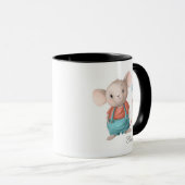 Mug Nom personnalisé de la souris à tenir la fleur (Devant droit)