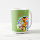 Mug Nom personnalisé de l'animal de la jungle (Devant droit)