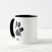 Mug Nom personnalisé de l'Empreinte de patte de chien  (Devant gauche)