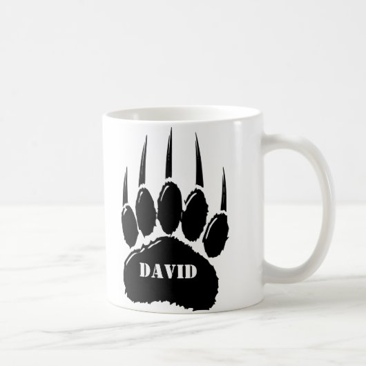 Mug Nom personnalisé de l'Empreinte de patte de l'ours (Droite)