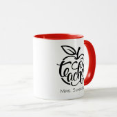 Mug Nom personnalisé de l'enseignant Typorgaphie Apple (Devant droit)