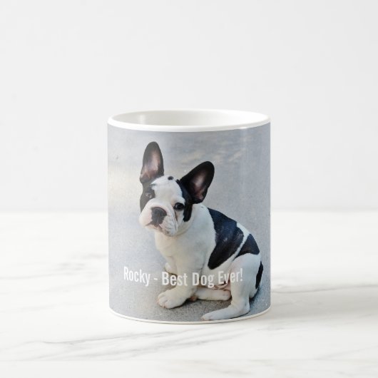 Mug Nom personnalisé de photo de bouledogue et de (Centre)