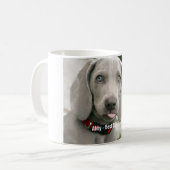 Mug Nom personnalisé de photo de chien de Weimaraner (Devant gauche)
