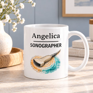 Mug Nom personnalisé de transducteur d'échographe