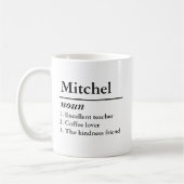 Mug Nom personnalisé Définition Noun Texte personnalis (Gauche)