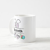 Mug Nom personnalisé des oreilles lapin de Pâques (Devant gauche)