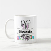 Mug Nom personnalisé des oreilles lapin de Pâques (Gauche)