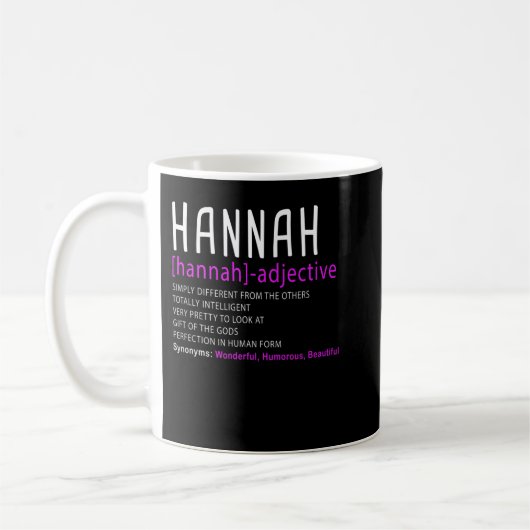 Mug Nom personnalisé Description Hannah Premium (Gauche)