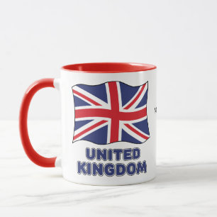 Mug Nom personnalisé Drapeau Royaume-Uni
