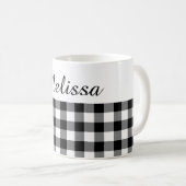 Mug Nom personnalisé du buffle noir et blanc rustique (Devant droit)