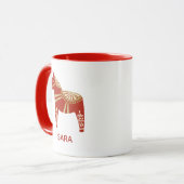 Mug Nom personnalisé du Dala Horse (Devant gauche)