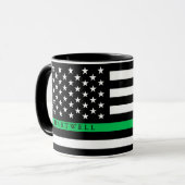 Mug Nom personnalisé du drapeau américain style Ligne  (Devant gauche)