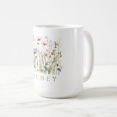 Mug Nom personnalisé du fleur sauvage (Devant droit)