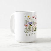 Mug Nom personnalisé du fleur sauvage (Devant gauche)