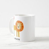 Mug Nom personnalisé du lion mignon (Devant gauche)