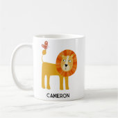 Mug Nom personnalisé du lion mignon (Gauche)