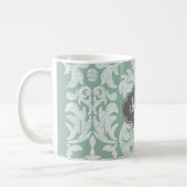 Mug Nom personnalisé du modèle de damas à la menthe et (Gauche)