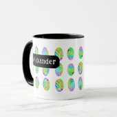 Mug Nom personnalisé du Motif d'oeufs de Pâques (Devant gauche)