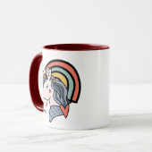 Mug Nom personnalisé du papillon Unicorn scandinave (Devant gauche)