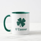 Mug Nom personnalisé du trèfle vert irlandais (Gauche)