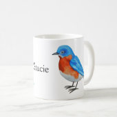 Mug Nom personnalisé Eastern Bluebird Bird Watcher (Devant droit)