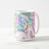 Mug Nom personnalisé écriture violette, vague iridesce (Devant droit)