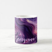 Mug Nom personnalisé Effet peinture violet vibrant (Centre)