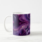 Mug Nom personnalisé Effet peinture violet vibrant (Gauche)