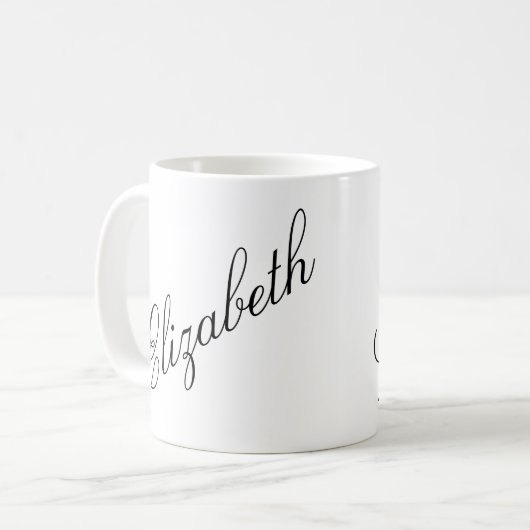 Mug Nom personnalisé élégant du script (Devant gauche)