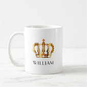 Mug Nom personnalisé Elegant Gold Crown (Gauche)