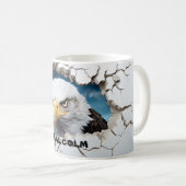 Mug Nom personnalisé en 3D Hiver American Bald Eagle (Devant droit)
