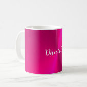 Mug Nom personnalisé en faux métal rose (Devant gauche)