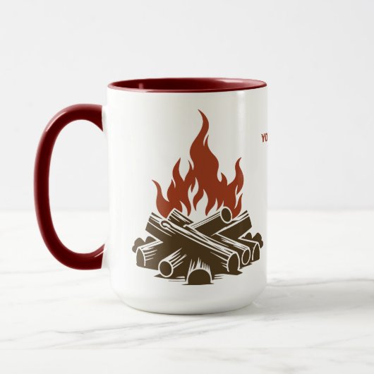 Mug Nom personnalisé et camping de texte (Gauche)