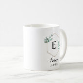 Mug Nom personnalisé et date de baptême JW Cadeaux (Devant droit)