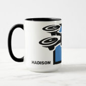 Mug Nom personnalisé et drone de texte (Gauche)