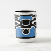 Mug Nom personnalisé et drone de texte (Centre)