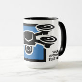 Mug Nom personnalisé et drone de texte (Devant droit)