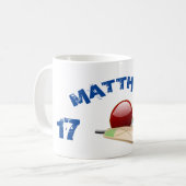 Mug Nom personnalisé et numéro Jersey Cricket (Devant gauche)
