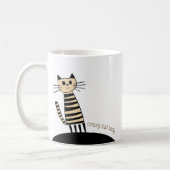 Mug Nom personnalisé et texte fou chat dame (Gauche)