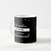 Mug Nom personnalisé, Félicitations à la retraite Noir (Devant gauche)
