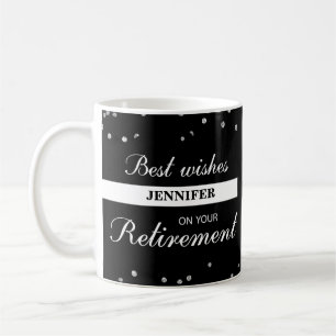 Mug Nom personnalisé, Félicitations à la retraite Noir